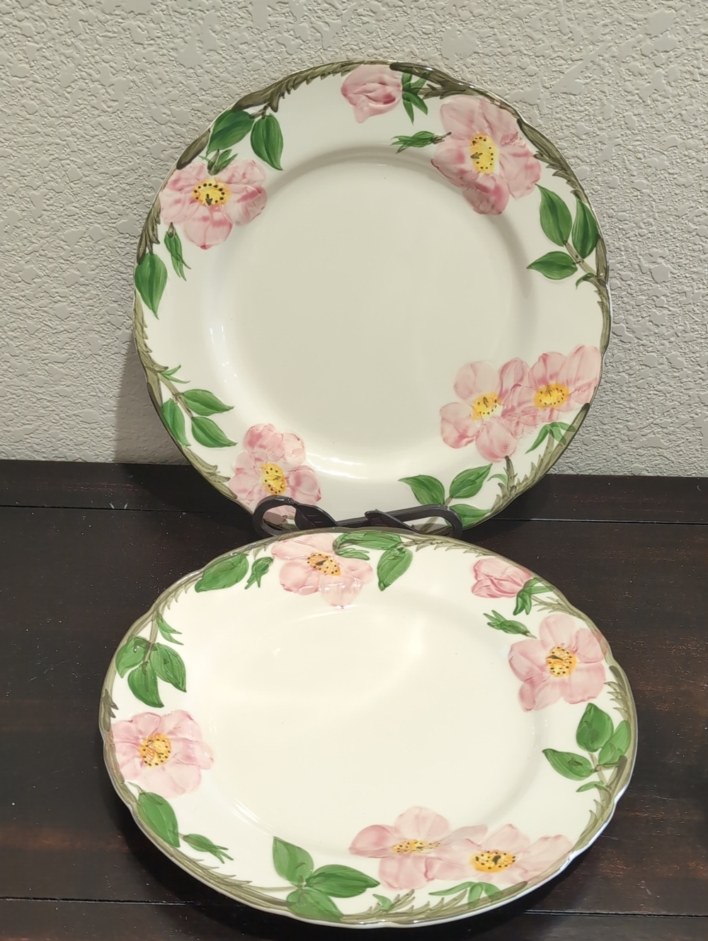 Set Of Two (2) Franciscan Desert Rose Dinner Plates 10.5"